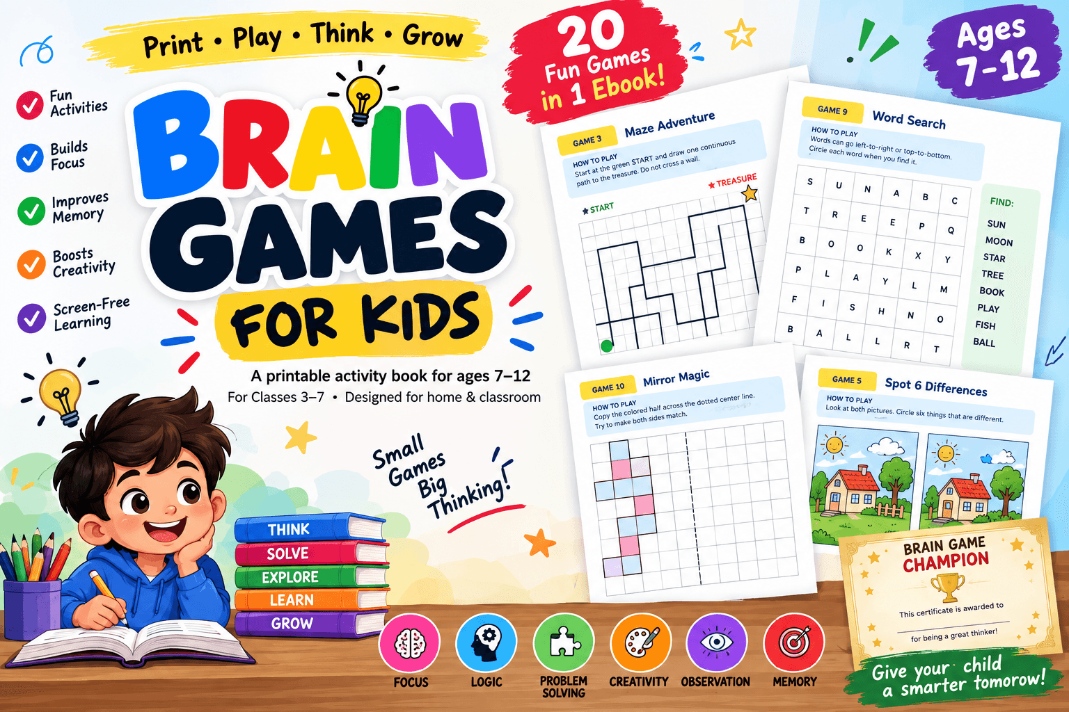 Brain Games for Kids – 20 Fun & Educational Activities